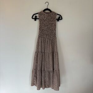 Black and Cream Sleeveless Maxi Dress